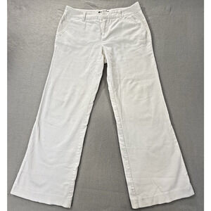 Old Navy Stretch Womens Size 10 Flare Winter White Corduroy Pants Holiday